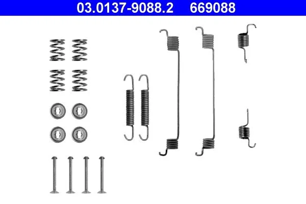 Kit de acessórios, sapatas de travão ATE 03.0137-9088.2