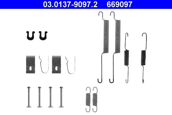 Kit de acessórios, sapatas de travão ATE 03.0137-9097.2
