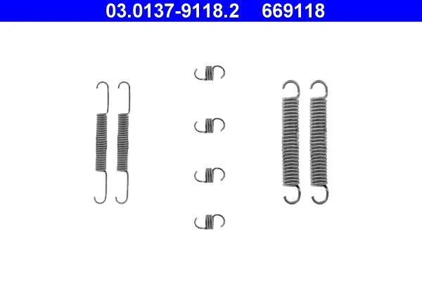 Kit de acessórios, sapatas de travão ATE 03.0137-9118.2