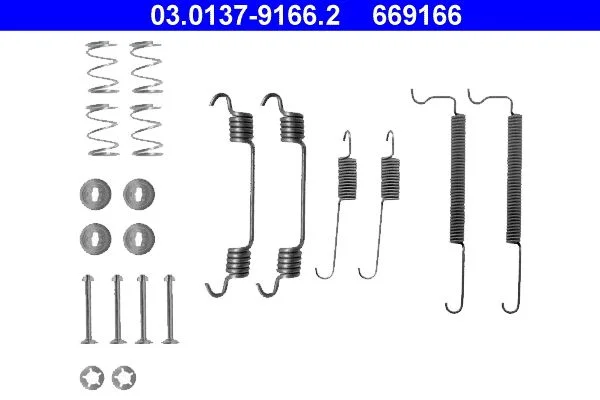 Kit de acessórios, sapatas de travão ATE 03.0137-9166.2