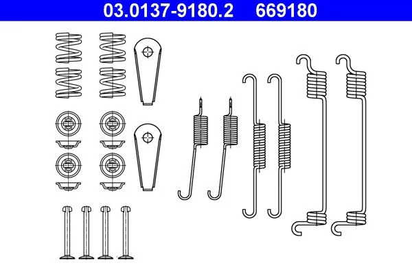Kit de acessórios, sapatas de travão ATE 03.0137-9180.2