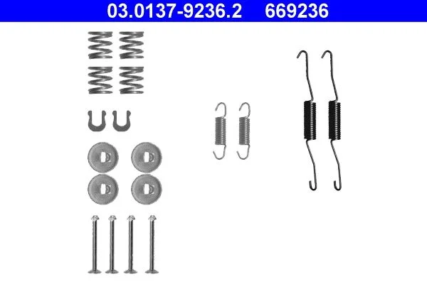 Kit de acessórios, sapatas de travão ATE 03.0137-9236.2