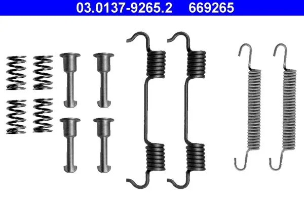 Accessory Kit, parking brake shoes ATE 03.0137-9265.2