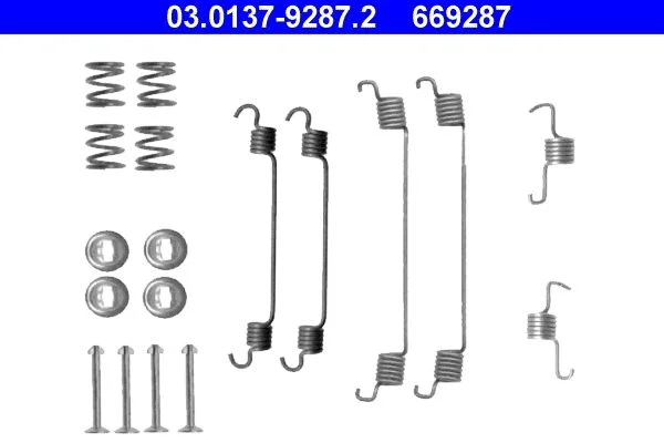 Kit de acessórios, sapatas de travão ATE 03.0137-9287.2