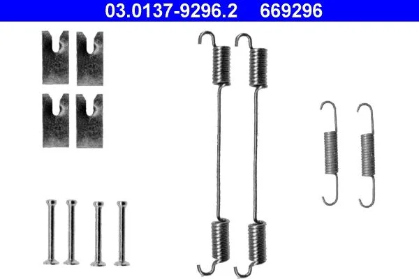 Kit de acessórios, sapatas de travão ATE 03.0137-9296.2
