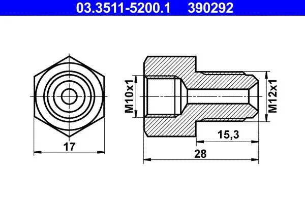 Adapter, brake line ATE 03.3511-5200.1