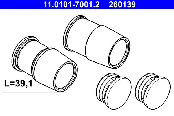 Kit de Casquilhoss guia, pinça do travão ATE 11.0101-7001.2