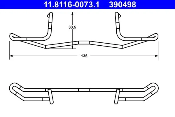 Spring, brake caliper ATE 11.8116-0073.1