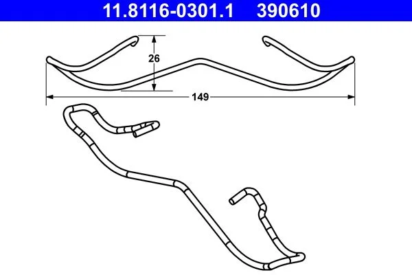 Spring, brake caliper ATE 11.8116-0301.1