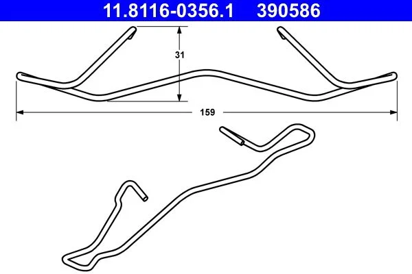 Spring, brake caliper ATE 11.8116-0356.1