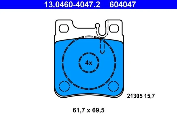 Conjunto de pastilhas de travão de disco ATE 13.0460-4047.2