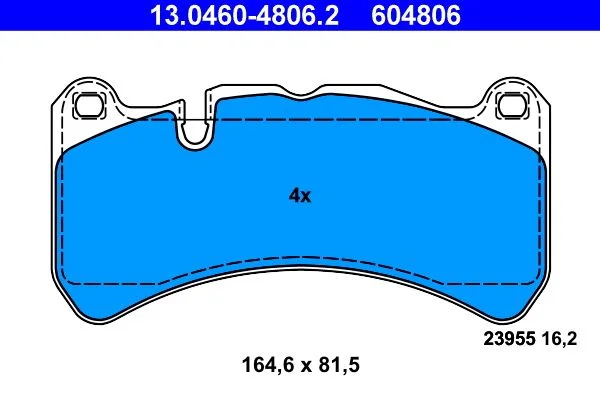 Brake Pad Set, disc brake ATE 13.0460-4806.2
