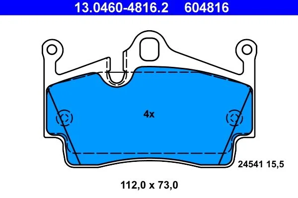 Conjunto de pastilhas de travão de disco ATE 13.0460-4816.2