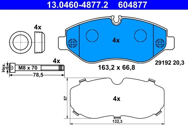 Brake Pad Set, disc brake ATE 13.0460-4877.2