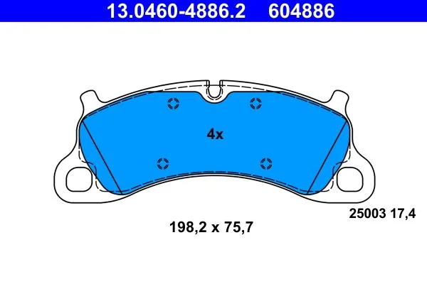 Brake Pad Set, disc brake ATE 13.0460-4886.2