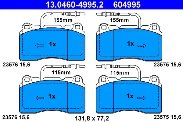 Conjunto de pastilhas de travão de disco ATE 13.0460-4995.2