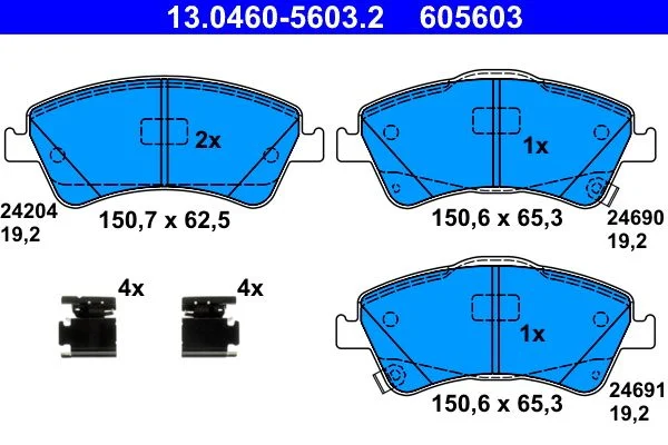 Conjunto de pastilhas de travão de disco ATE 13.0460-5603.2
