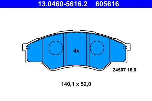 Conjunto de pastilhas de travão de disco ATE 13.0460-5616.2