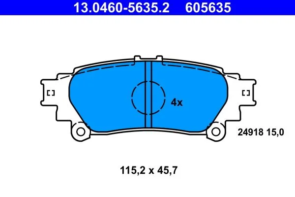Conjunto de pastilhas de travão de disco ATE 13.0460-5635.2