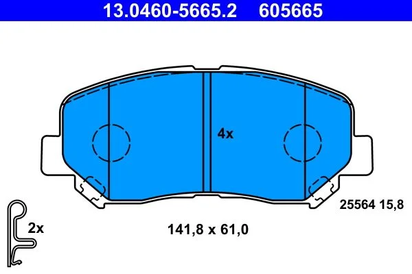 Brake Pad Set, disc brake ATE 13.0460-5665.2