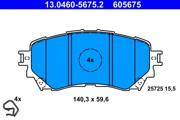 Conjunto de pastilhas de travão de disco ATE 13.0460-5675.2