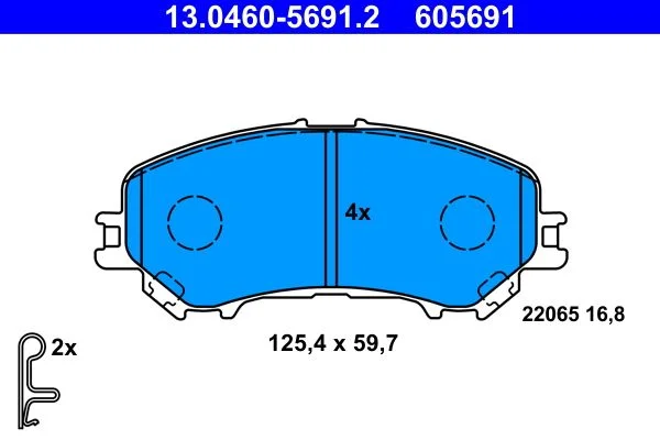 Conjunto de pastilhas de travão de disco ATE 13.0460-5691.2