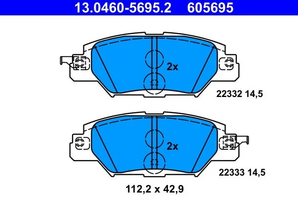 Conjunto de pastilhas de travão de disco ATE 13.0460-5695.2