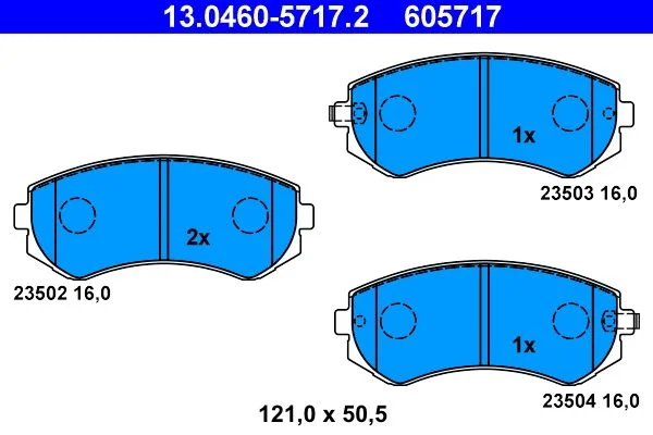Conjunto de pastilhas de travão de disco ATE 13.0460-5717.2