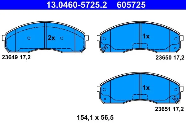 Conjunto de pastilhas de travão de disco ATE 13.0460-5725.2