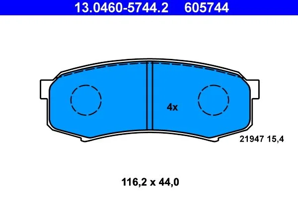 Conjunto de pastilhas de travão de disco ATE 13.0460-5744.2