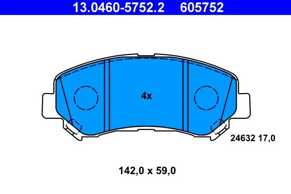 Conjunto de pastilhas de travão de disco ATE 13.0460-5752.2