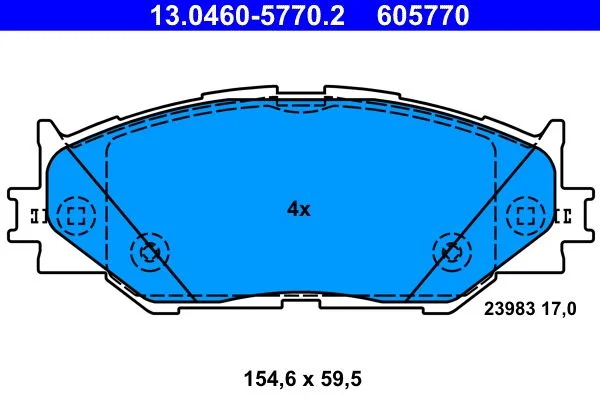 Conjunto de pastilhas de travão de disco ATE 13.0460-5770.2
