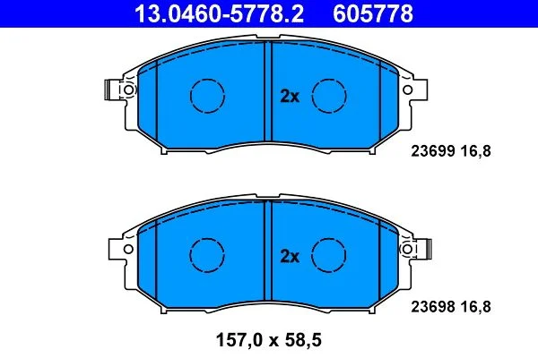 Conjunto de pastilhas de travão de disco ATE 13.0460-5778.2