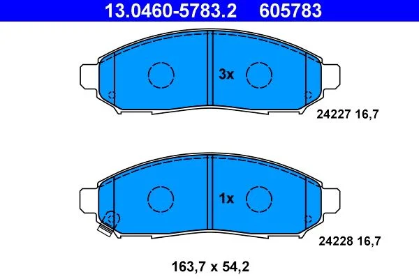 Conjunto de pastilhas de travão de disco ATE 13.0460-5783.2