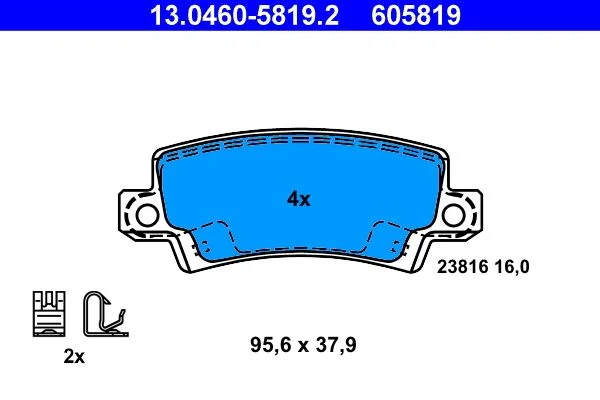 Conjunto de pastilhas de travão de disco ATE 13.0460-5819.2