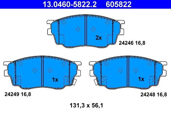 Brake Pad Set, disc brake ATE 13.0460-5822.2