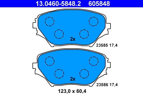 Conjunto de pastilhas de travão de disco ATE 13.0460-5848.2