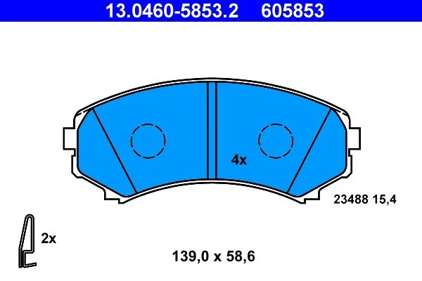 Conjunto de pastilhas de travão de disco ATE 13.0460-5853.2