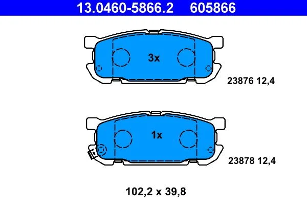 Brake Pad Set, disc brake ATE 13.0460-5866.2