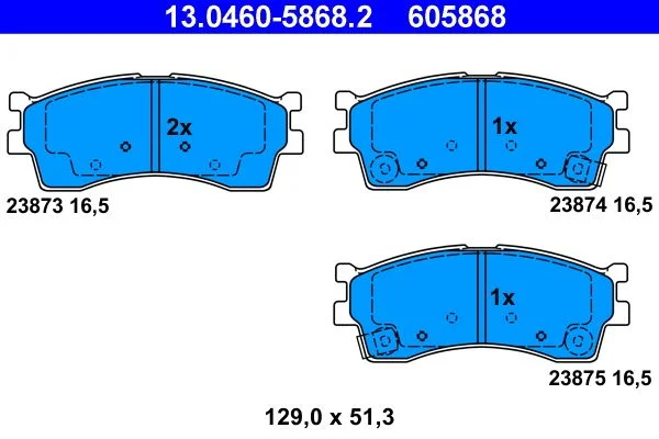 Conjunto de pastilhas de travão de disco ATE 13.0460-5868.2