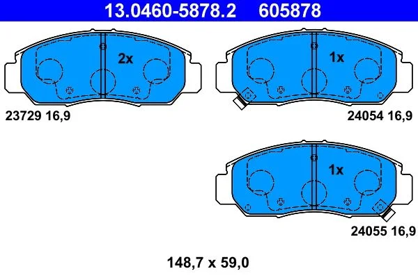 Conjunto de pastilhas de travão de disco ATE 13.0460-5878.2