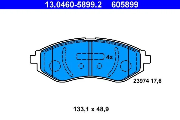 Conjunto de pastilhas de travão de disco ATE 13.0460-5899.2