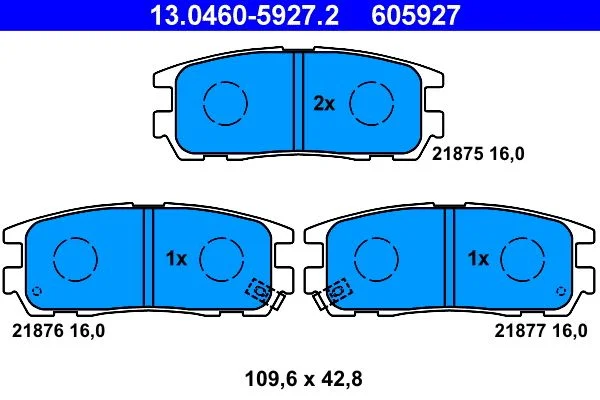 Brake Pad Set, disc brake ATE 13.0460-5927.2