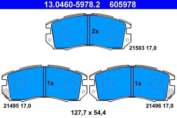 Conjunto de pastilhas de travão de disco ATE 13.0460-5978.2