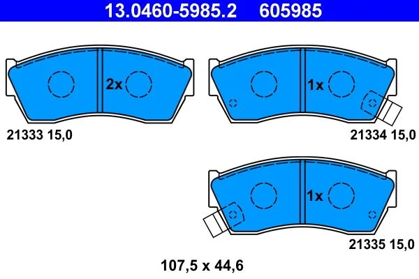 Conjunto de pastilhas de travão de disco ATE 13.0460-5985.2