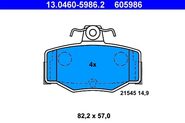Conjunto de pastilhas de travão de disco ATE 13.0460-5986.2