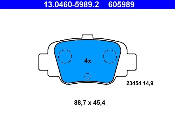 Conjunto de pastilhas de travão de disco ATE 13.0460-5989.2