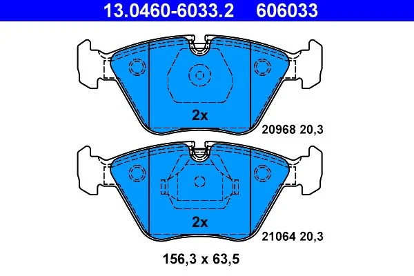 Conjunto de pastilhas de travão de disco ATE 13.0460-6033.2