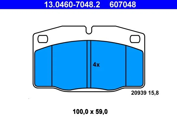 Brake Pad Set, disc brake ATE 13.0460-7048.2