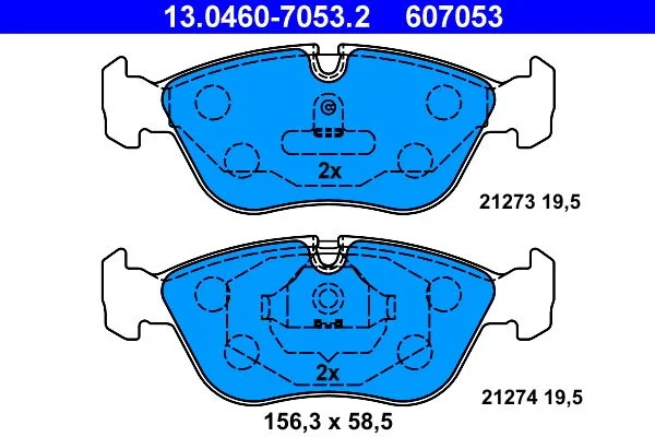 Conjunto de pastilhas de travão de disco ATE 13.0460-7053.2